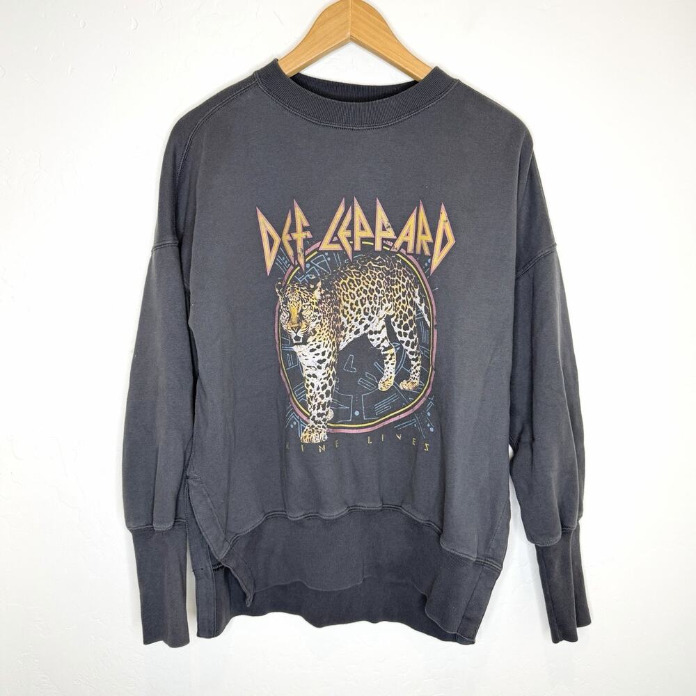Abercrombie & Fitch Soft A & F Collection Def Leppard Sweatshirt Womens S Gray